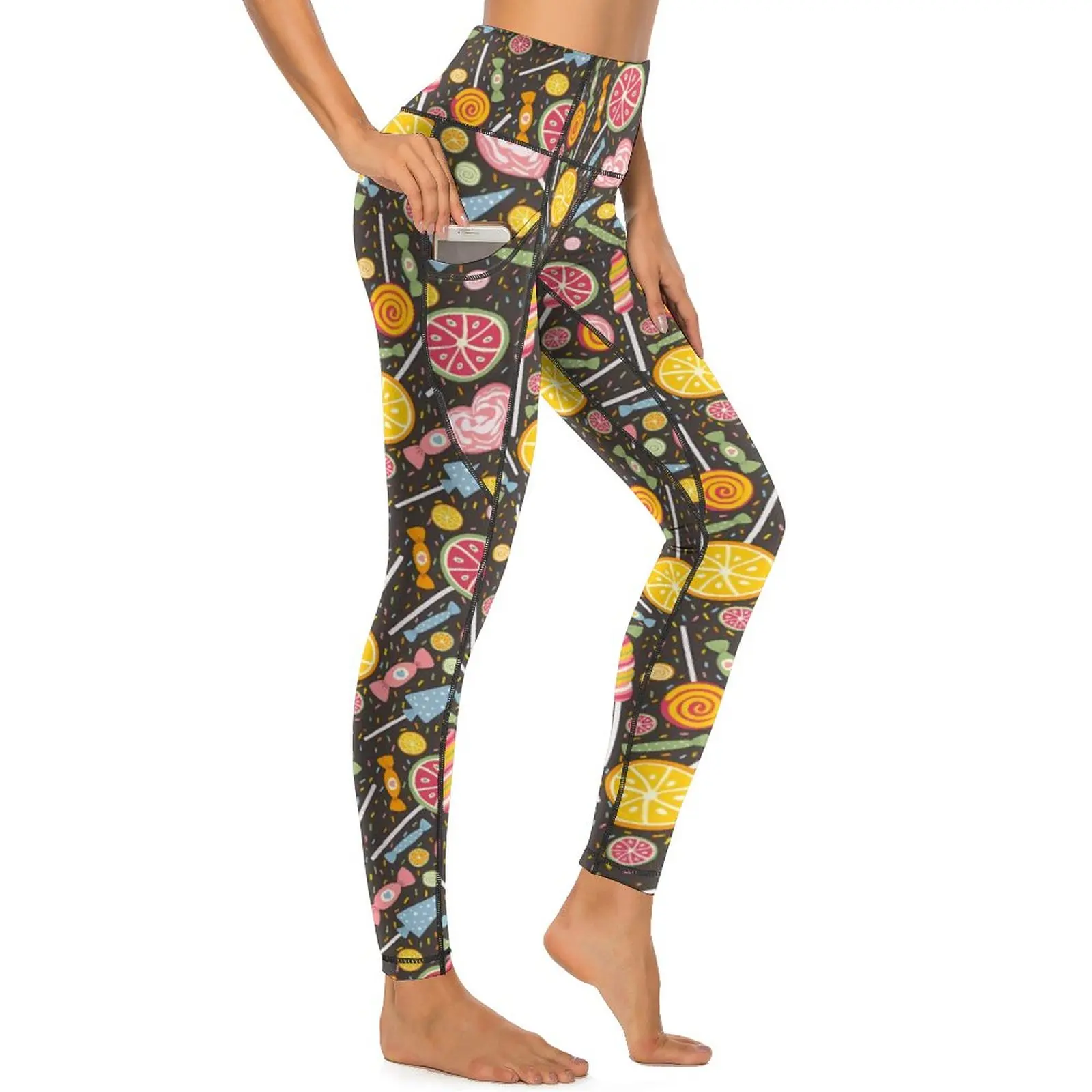 Snoep Snoepjes Leggings Sexy Lekkere Schattige Print Push-Up Yogabroek Elegante Sneldrogende Leggins Vrouwen Grafische Training Sportpanty 'S