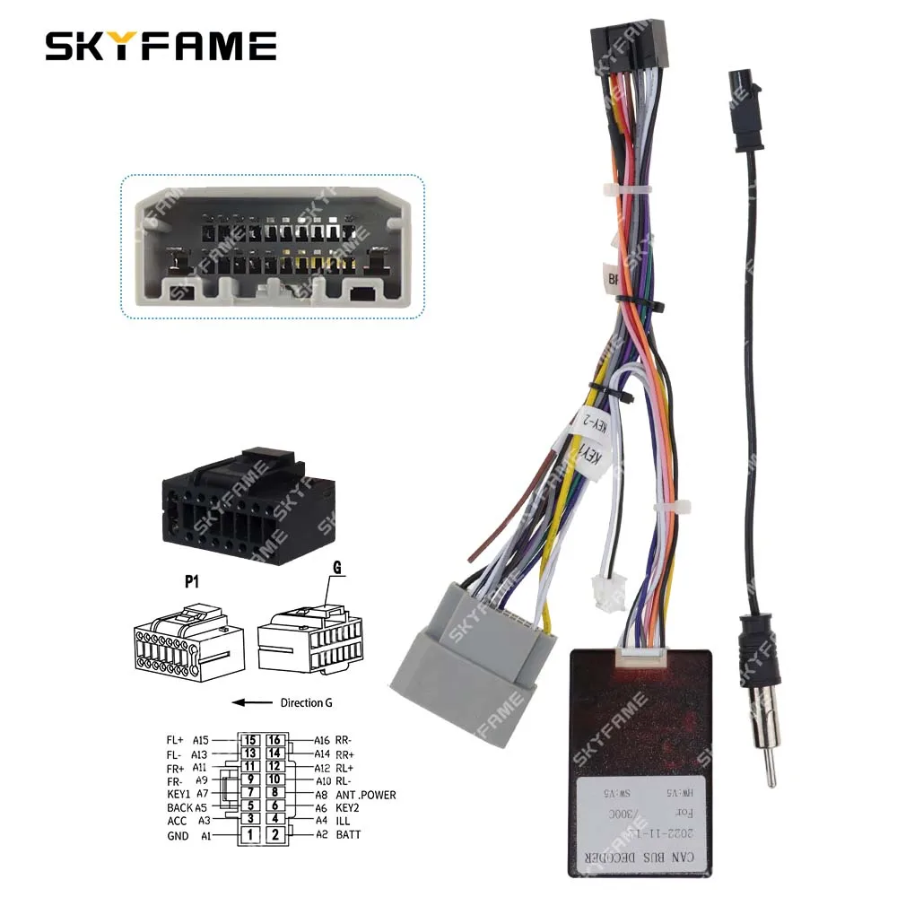 SKYFAME Car 16pin Wiring Harness Adapter Canbus Box For Pacifica Patriot Chrysler 300C Jeep Wrangler Dodge Grand Voager