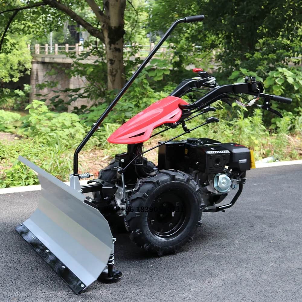 High-Power 15 Engine Snow Sweeper Snow Blower with Hand Electric Start 100cm Working Width 100cm Snow Thrower