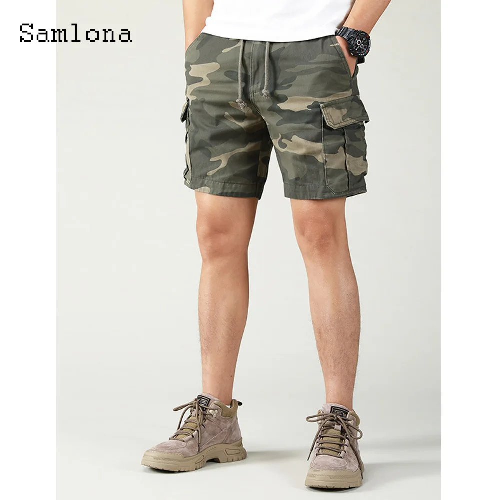 2024 Stylish simplicity Men Fashion Cargo Shorts Men's Elastic Waist Bottom Casual Classic Multi-Pocket Simple Basic Shorts New