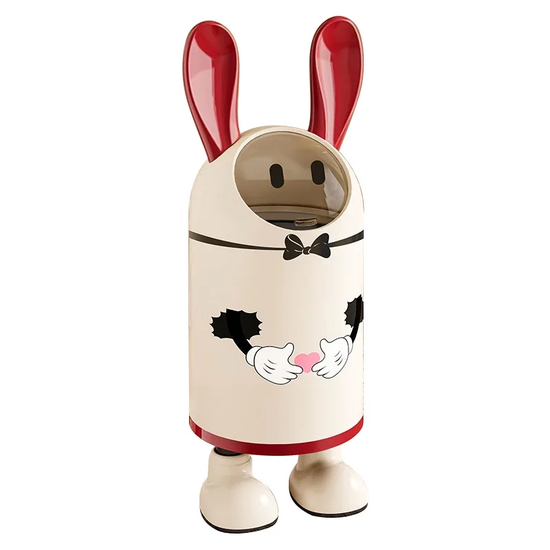 

Living Room Rabbit Ear Tra Can Home Use New 2025 High Aesthetic Value Touch Open Cover Classin Tra Can for Batoom