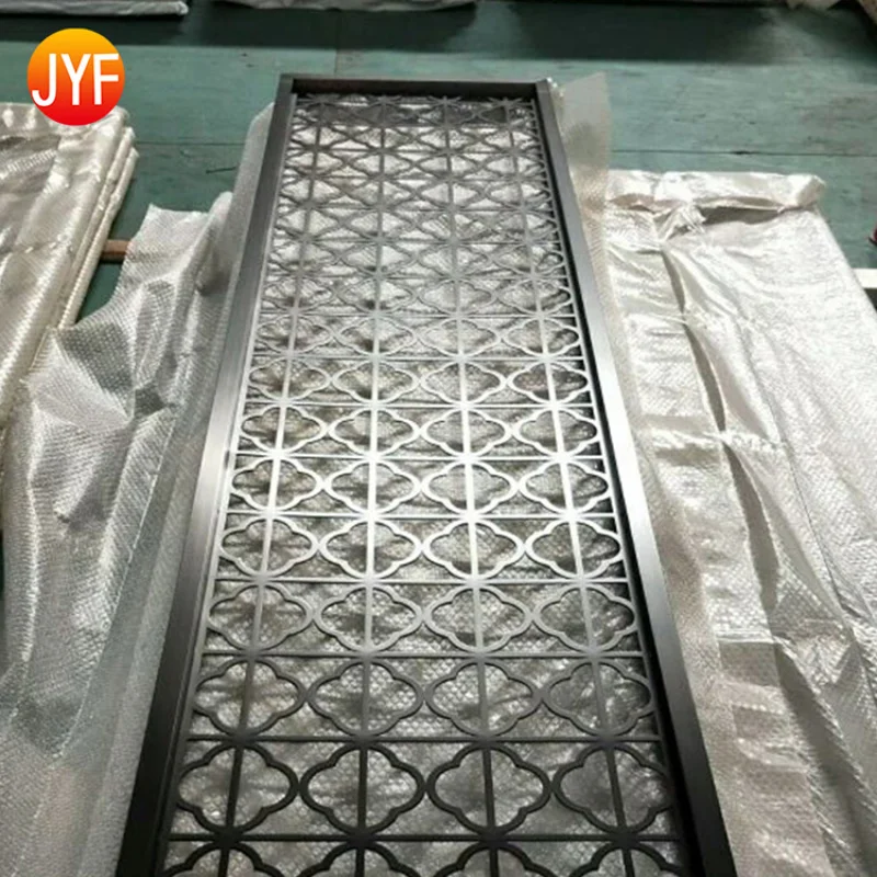 custom.Y064 Hotel Projects Lobby Decor PVD -Plated Black Hairline Customized Restaurant Partition Stainless Steel Screens