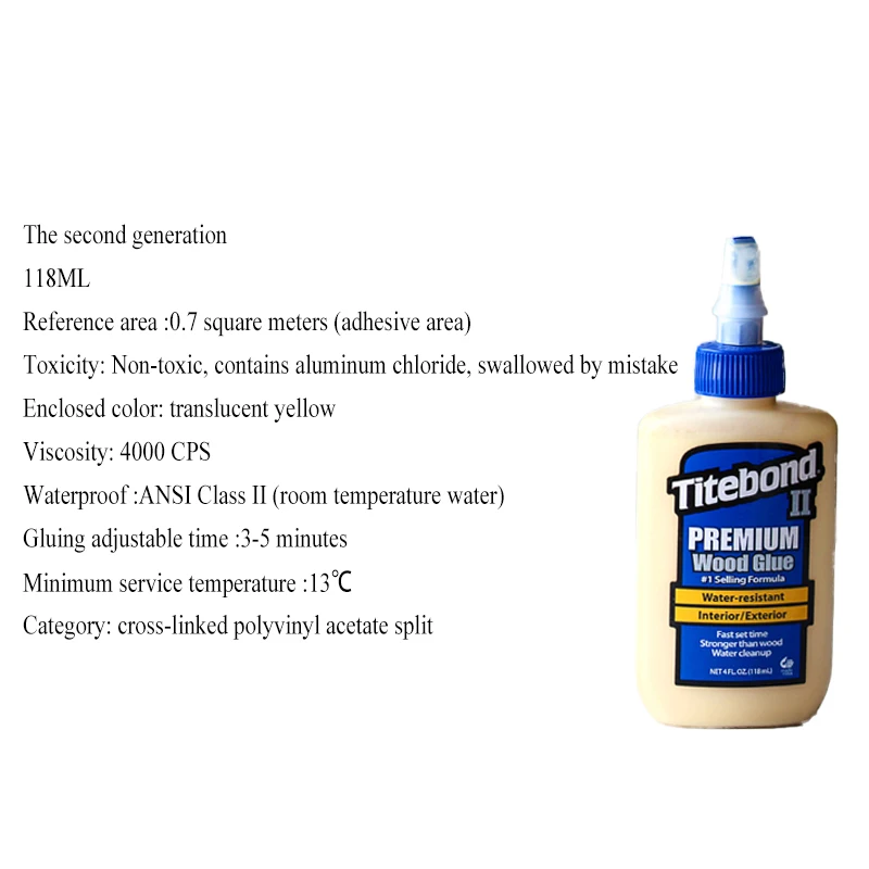 Titebond Awesome woodworking glue 2 generation Tetbon environmental protection white latex water repair musical instrument floor