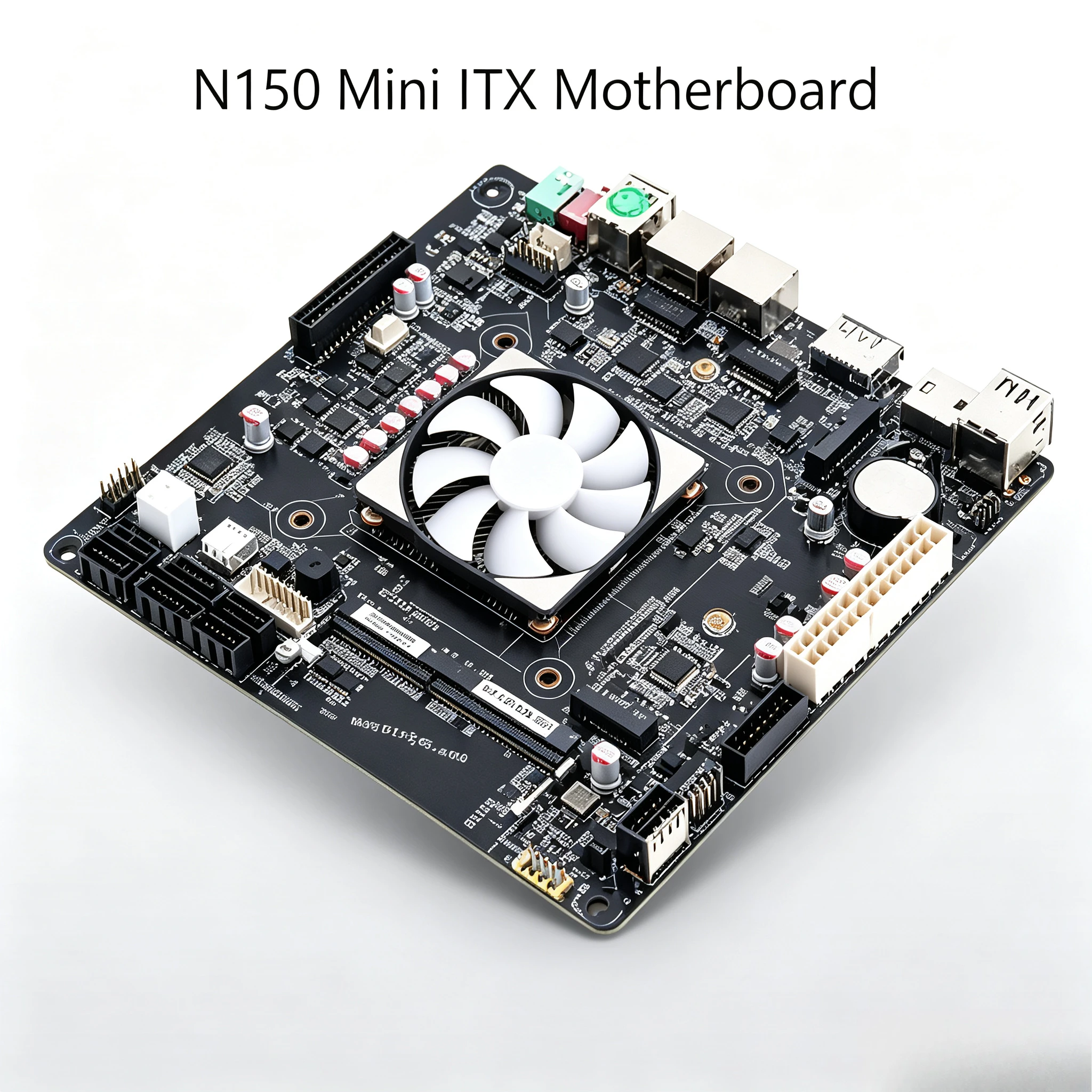 N150 NAS Mini-ITX-Motherboard, Dual 2.5G i226-V LAN, PCIe 3.0 Erweiterungssteckplatz, Dual M.2 2280 NVMe SSD-Steckplatz, Stromsparender Speicherserver