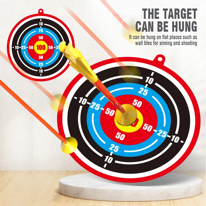 Crianças conjunto de brinquedos de tiro com arco e otário setas alvo kit mão-olho coordenação treinamento indoor esportes ao ar livre conjunto presente para crianças