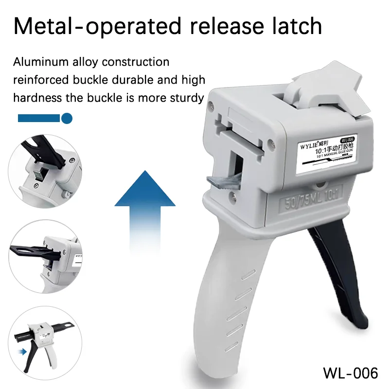 WYLIE WL-006 Push-Type Manual AB Glue Gun 10:1 Ratio for Mobile Phone Repair Glue Dispensing Rapid Glue Application Tool