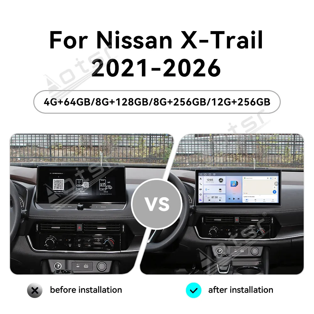 DSP GPS Navi Smart Stereo Radio 15.8 Inch High-end Premium HD Display Android 15 Car Audio Unit For Nissan X-Trail 2021-2026