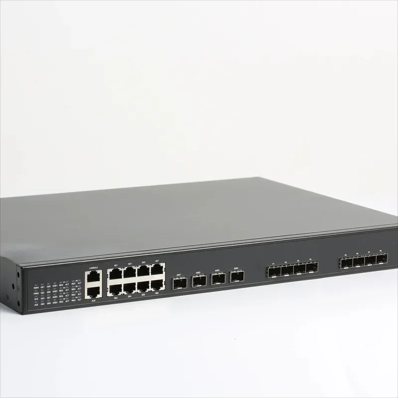 HA7308E Dual power supply OLT 1U Standard rack-mount high-efficiency EPON OLT 8 PON ports, 12 upstream ports EPON OLT for