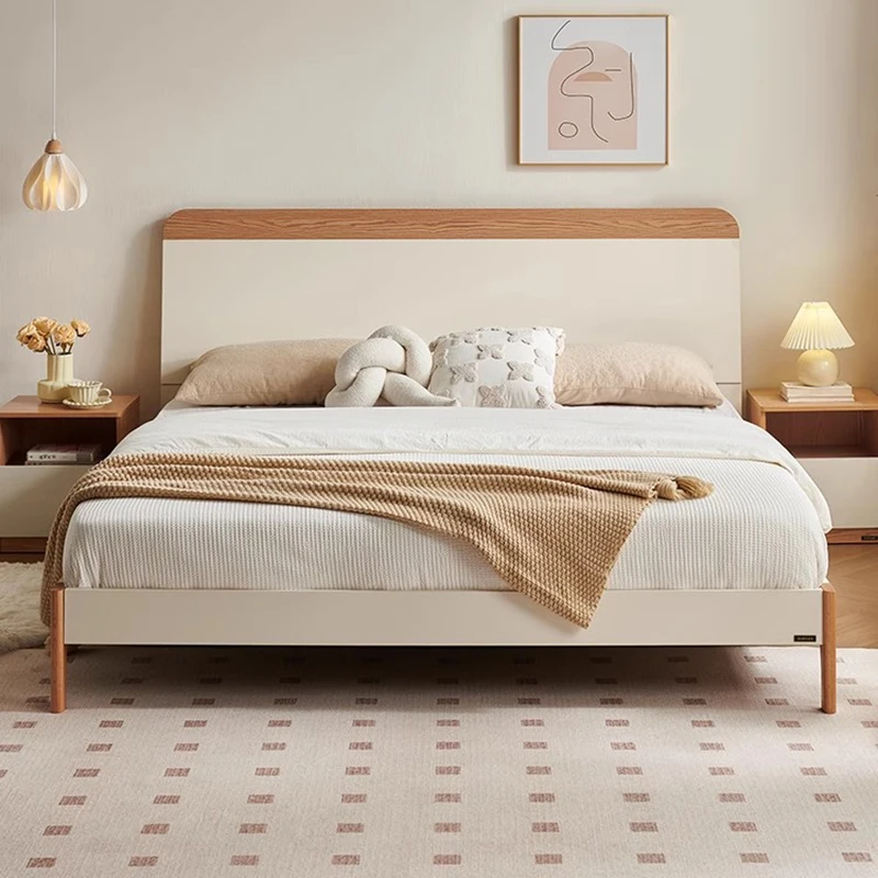 

Storage Bedroom Bed Modern Headboards Queen Luxury Wooden Simple Bed Sleeping Queen Platform Cama Solteiro Trendy Furniture