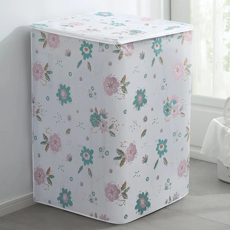 PEVA Washing Machine Cover Waterproof Smooth Dust Covers Multi-function Household Print Recyclable Washroom High Quality New