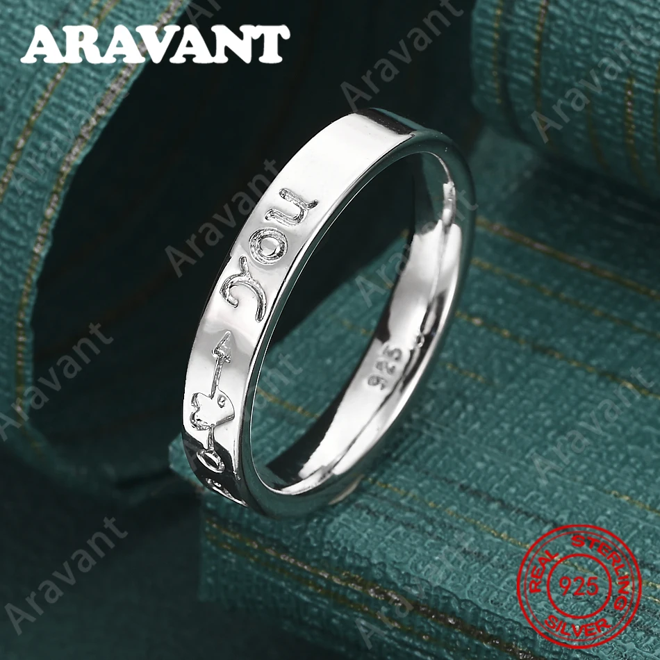 Ring aus 925er Sterlingsilber mit Buchstabenmuster (Größen 7-10), frisches und elegantes Design, Verlobungsschmuck für Damen