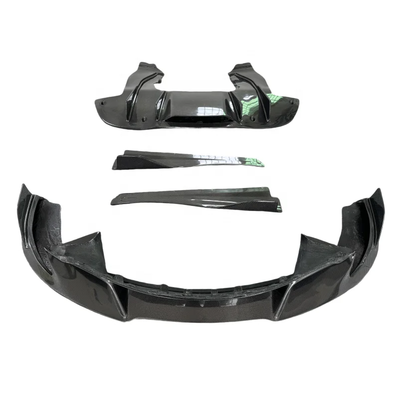 

For McLaren 720S V Style Carbon Fiber Front Bumper Lip Rear Diffuser Side Skirt Body Kit