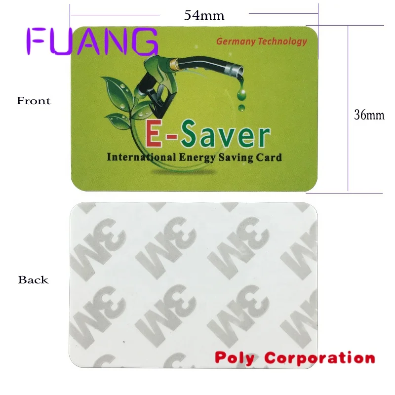 Custom  Top sale over 13000 negative ions electric power saving card / energy saver card good price fuel saving card