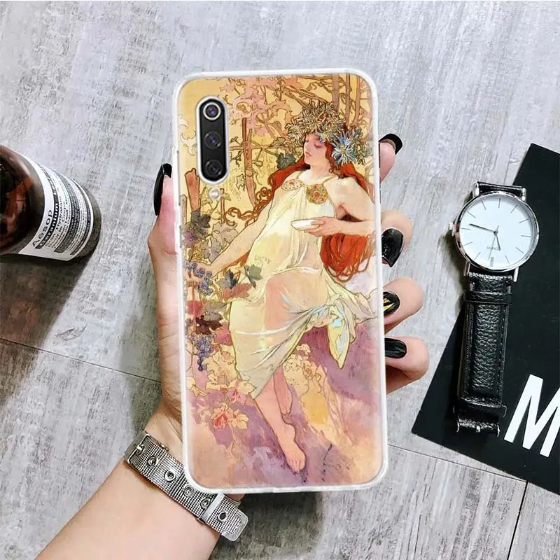 Alfons Mucha Primavera Phone Case For Xiaomi Redmi Note 13 12S 12 11S 11E 11 Pro Plus 11T 10S 10 9S 9 + 8T 8 7 Art Pattern Cover