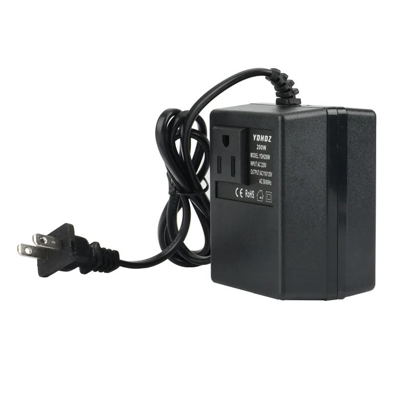 AA76-3 PCS 200W Voltage Converter Transformer 220V To 110V Step Down Travel Voltage Transformer Converter US Plug
