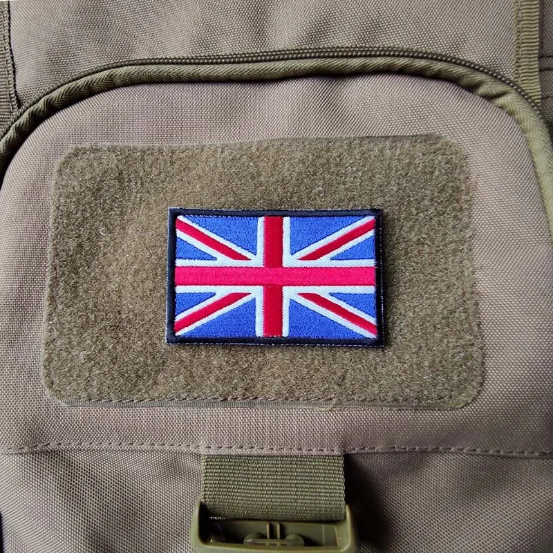 8*5CM English Flags Tactical Backpack Stickers Military Clothes Badge,England Scotland Flag Embroidery Hook and Loop Patches