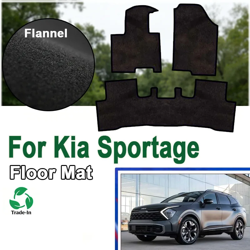 

Фланелевые автомобильные коврики для Kia Sportage NQ5 LWB 2021 2022 2023 2024, противоскользящие коврики-накладки на пол, защитные покрытия для ног