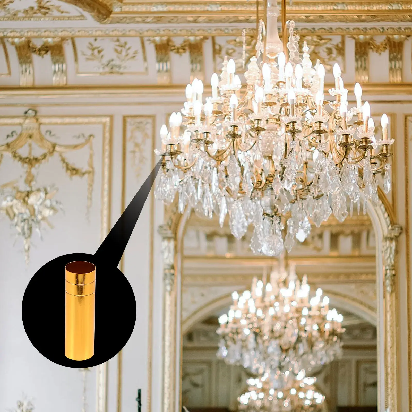 

2Pcs Chandelier Lamp Base Sleeves Premium Material Replacement Covers for Crystal Light Fixtures Retro Lighting Parts