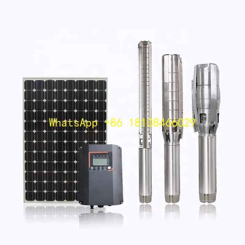 3000 واط 450 فولت تيار مستمر مضخة مياه بالطاقة الشمسية بدون فرش 325 متر رفع 3.7 متر مكعب/ساعة SS304 ISO TUV معتمدة ضمان لمدة عامين للري الزراعي