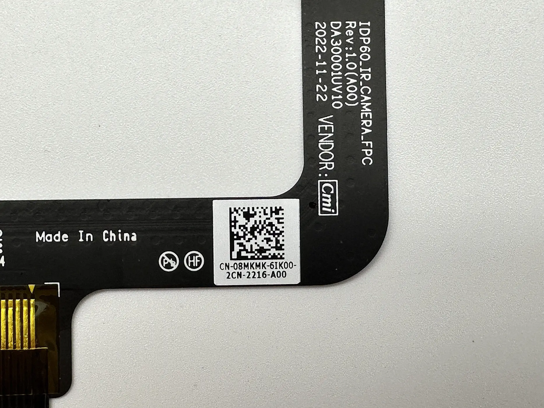 For DELL Alienware X16 camera line IR infrared camera cable 08MKMK