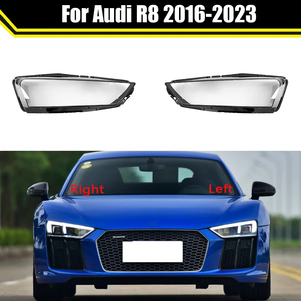 Car Front Headlight Cover Auto Headlamp Mask Transparent Lampcover For Audi R8 2016-2023 Auto Lens Glass Caps Lampshade Case