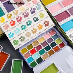 Kuretake 24-color Watercolor Paint Packaging Spring Limited Color Solid Chinese Painting Paint Acuarela Student Art Supplies