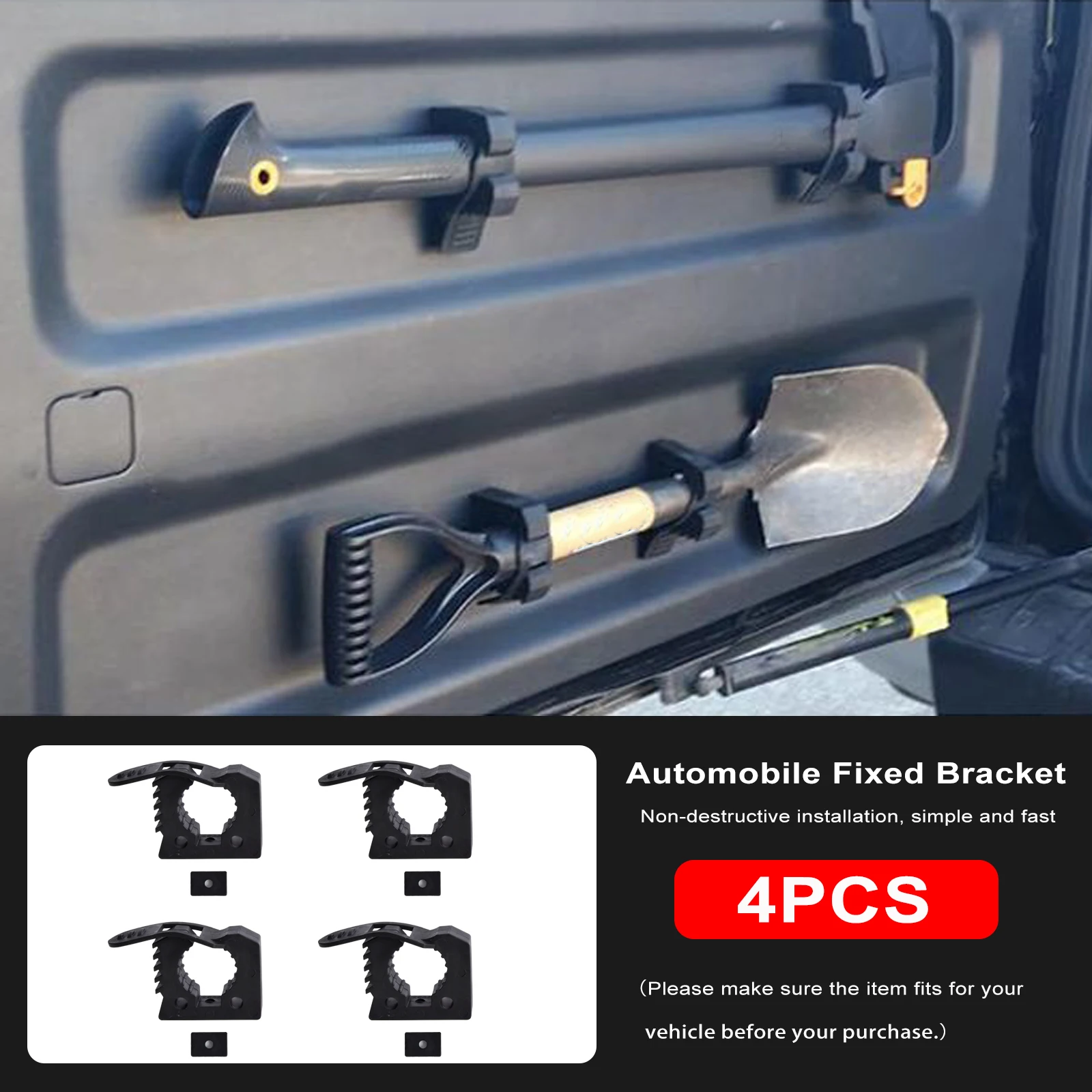 Image of 4 Stück Original-Schnellklemmen, leicht zu transportieren, Garagen-Aufbewahrungshaken für Auto, Offroad-Truck, Anhänger, Gummi-Schnellverschluss-Klemmhalterung