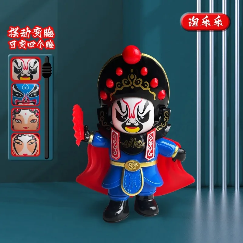 Chinese Sichuan Opera Face Changing Doll Cultural Figurine Ornament Collectible Handcrafted Decoration Gift for Foreign Friends