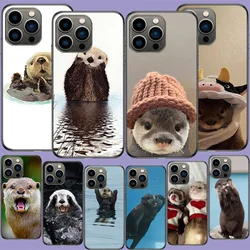 Lovely Otter Who Loves Clean Food Phone Case For Apple Iphone 16E 16 17 Pro Max Air 15 Pro 14 Plus 12 13 Mini Cover Cute