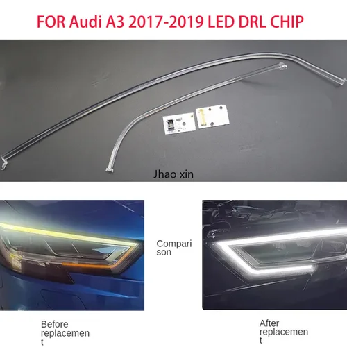 Para Audi A3 2017-2019 faros LED para coche tiras de luz DRL Ojos de Ángel Chip módulo de balasto iluminaciones accesorios de mantenimiento