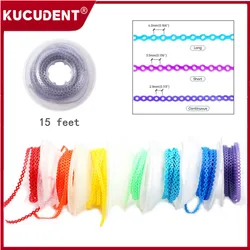 15 feet/Roll Dental Orthodontic Elastic Rubber Power Chain Ultra Powerchains Band Dentist Ligature Long Short Continuous Closed