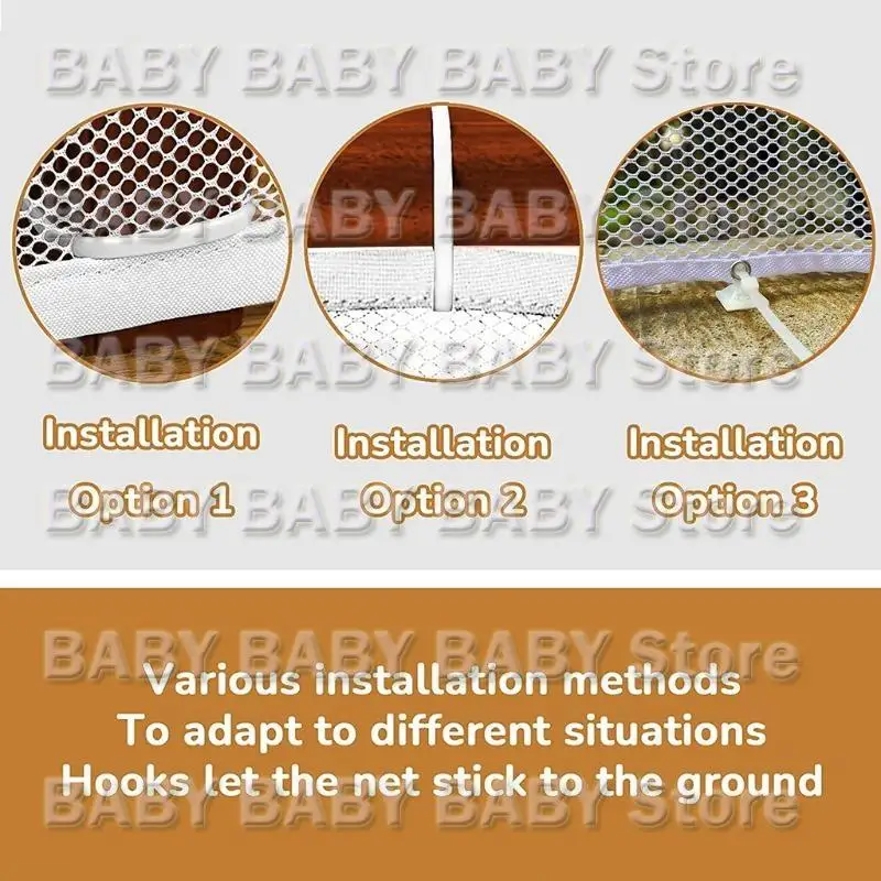 

Q81A Banister Guard White Mesh Baby Safety Stairs Thicken Net Child Proofing Balcony Staiway Railing Protective Net 10ft x