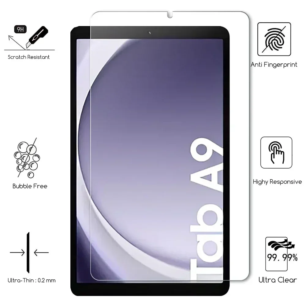 Screen Protector For Samsung Galaxy Tab A9 8.7 Inch Tablet Protective 2023 SM-X110 X115 Scratch Resistant HD Tempered Glass Film