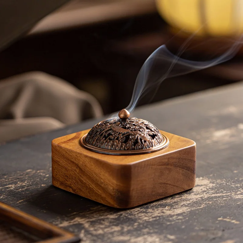 

Walnut Home Incense Burner Indoor Tea Ceremony Incense Burner Incense Stick Line Base Sandalwood Disc