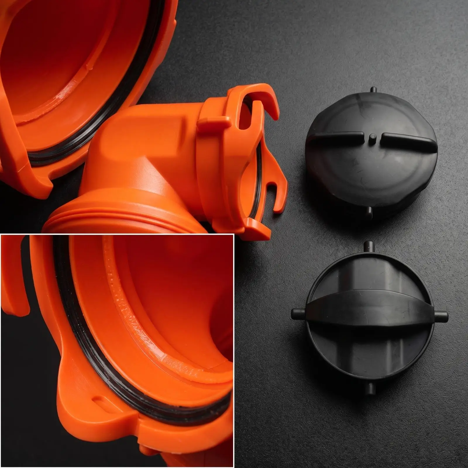 RV Sewer Elbow Fitting 90 Degree ABS Plastic Drain Hose Connector with Lids for Waste Water Disposal