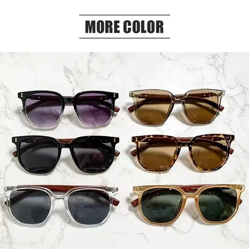 2023 Retro Sunglasses For Men Fashion square Glasses Vintage Sunglasses Women Luxury Wood Anti-Blu-Ray Lens Eyewear