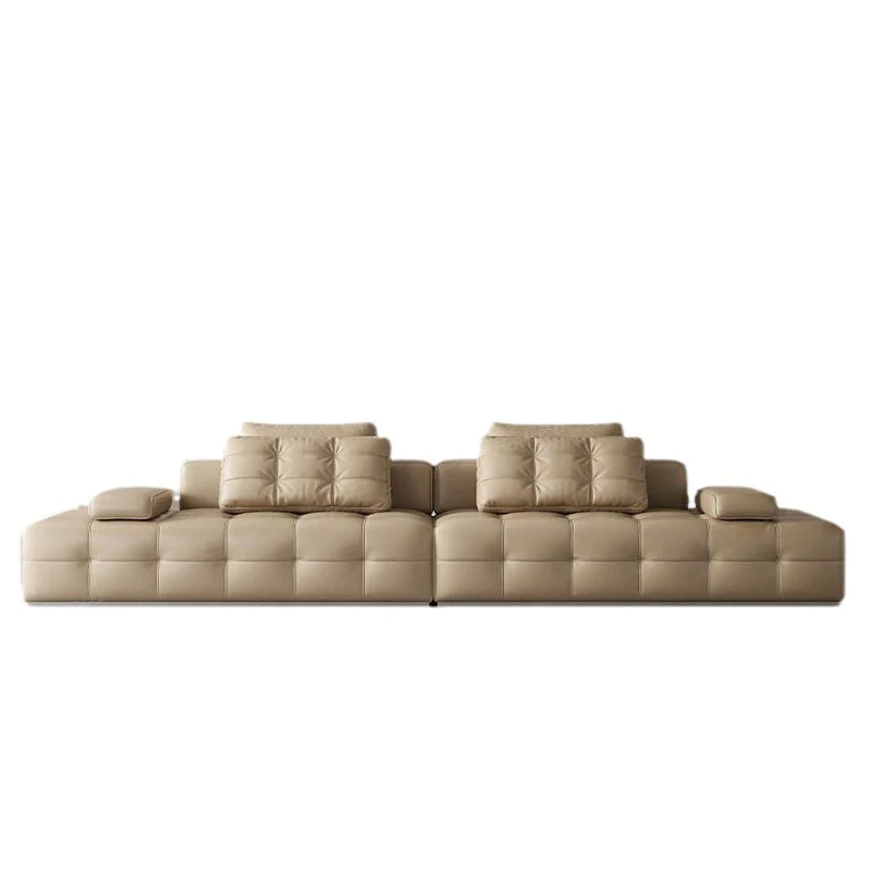 #Nordic Sofa Sets Modern High Quality Living Room Furniture Long Couches Leather Sofas
