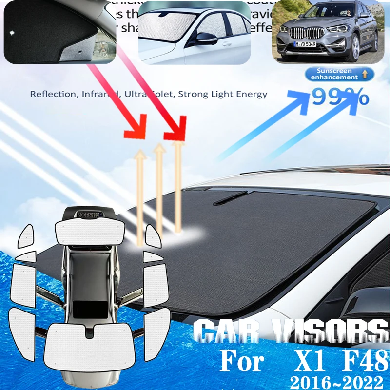 

For BMW X1 F48 2015 2016 2017 2018 2019 2020 2021 2022 Car Front Sun Window Visor Cover Sunshade Sun Visor Cover Car Accessories