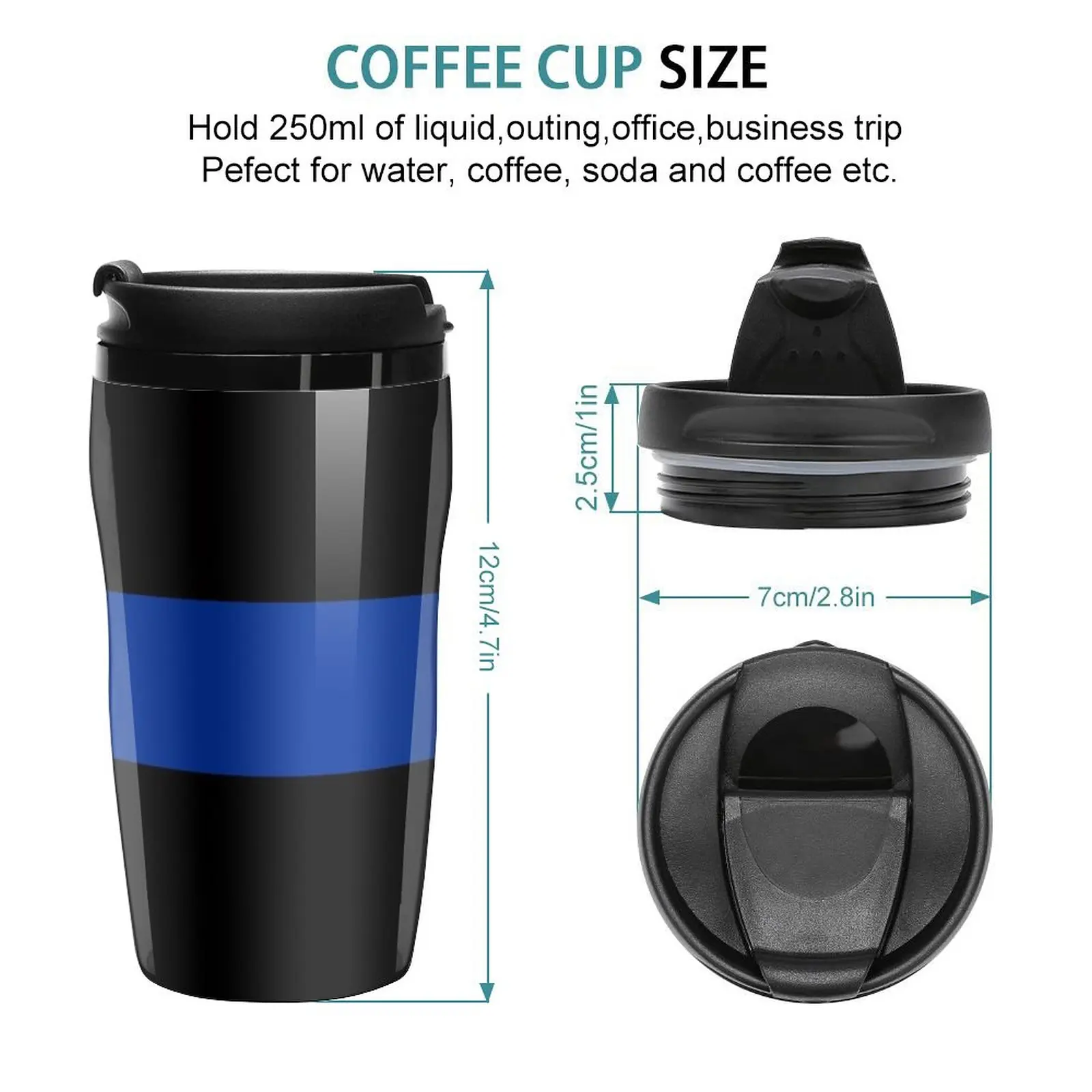 New thin blue line Travel Coffee Mug Luxury Coffee Cups Tea Cup