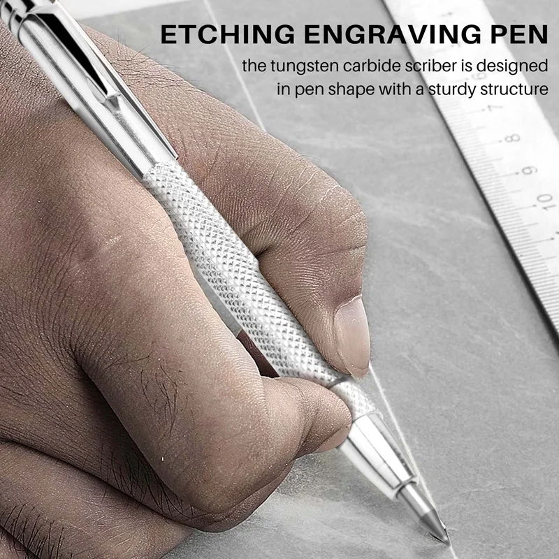 10 Pieces Tungsten Carbide Scriber With Magnet Aluminium Etching Engraving Pen With Clip For Ceramics Glass Marble