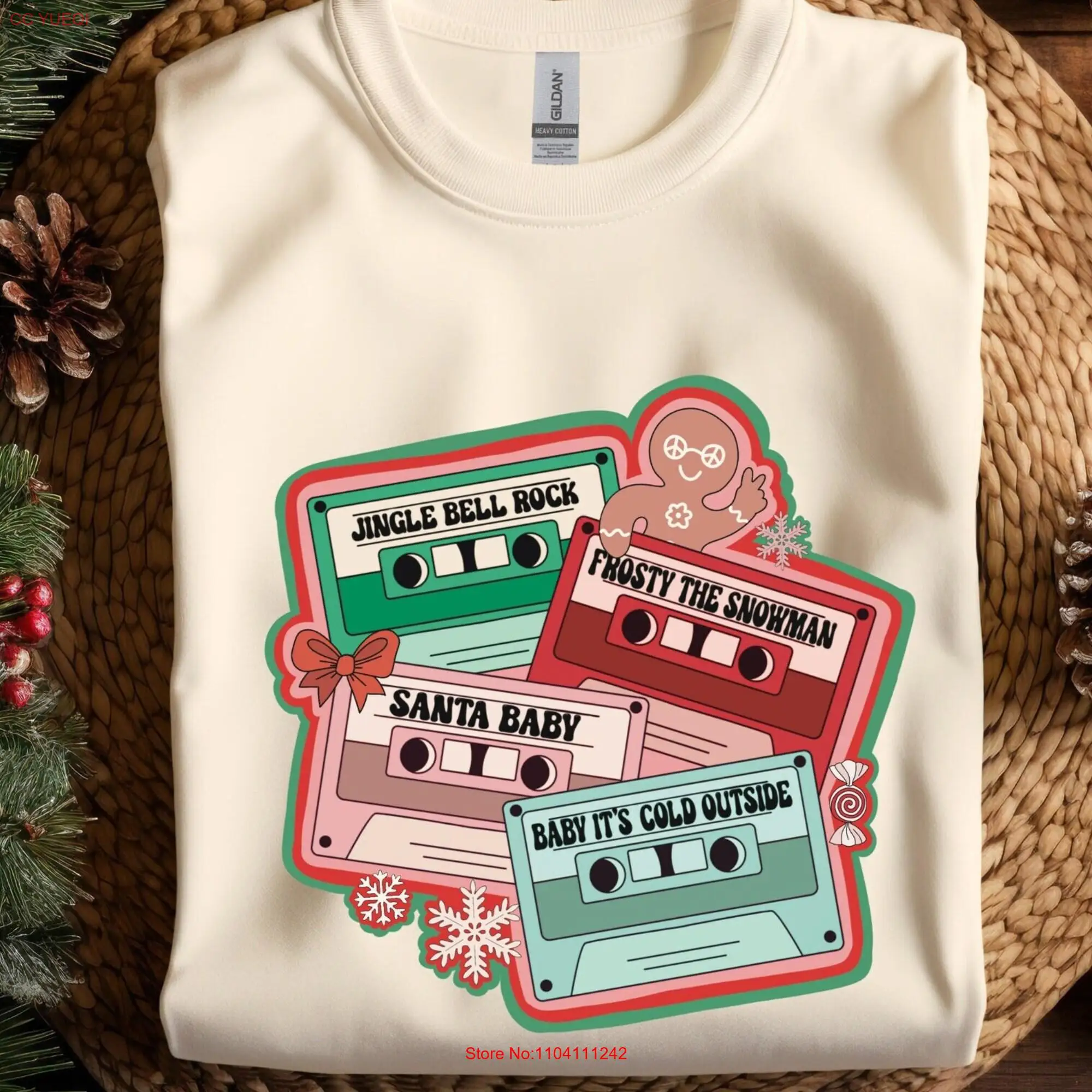 Jingle Bell Rock T Shirt Frosty The Snowman Santa Baby It's Cold Outside Christmas Gingerbread long or short sleeves