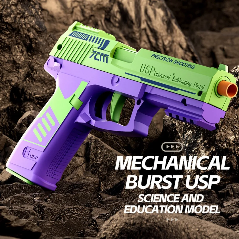 Colt 1911 Shell Pistola a proiettile morbido può essere fiammato Pistola giocattolo Giochi di tiro a pistola completamente automatici per ragazzi Regalo di Natale per bambini