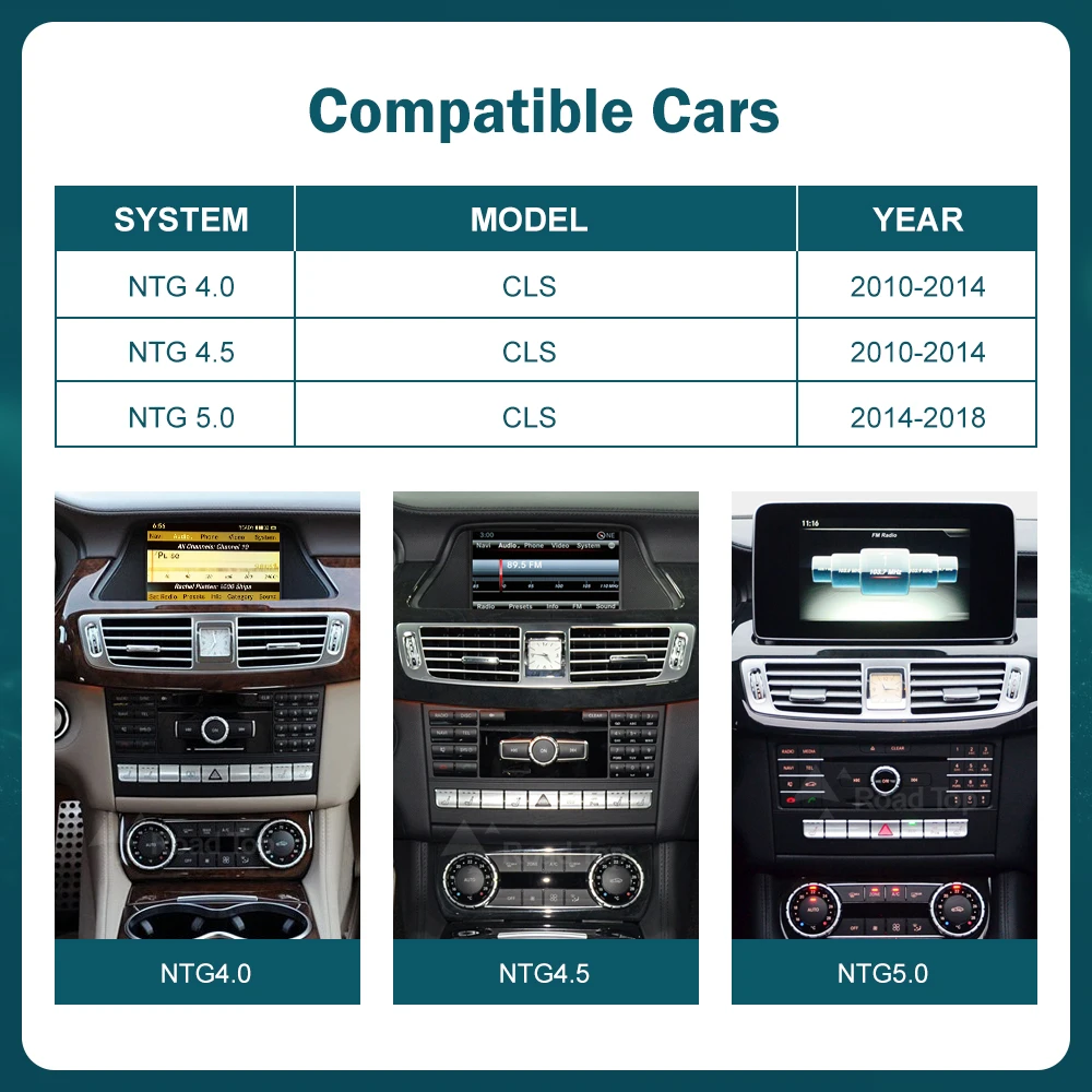 RoadTop DE 10,25 Zoll oder 12,3 Zoll für Mercedes-Benz W218 NTG 4.5 System 2010-2014, Linux HD-Bildschirm, Auto-Stereo-Touchscreen, unterstützt Wireless CarPlay, Android Auto, Mirrorlink, beibehält