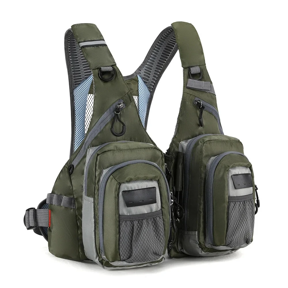 Angelweste mit mehreren Taschen, leichte Fliegenfischerweste, Einheitsgröße verstellbare Weste – Detail 12