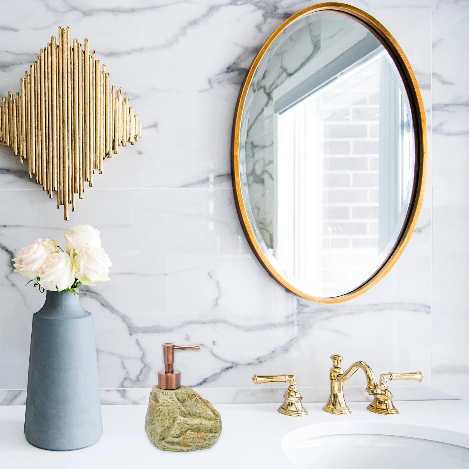 

1Pcs Ceramic Soap Dispenser Compact Vintage Lotion Bottle Bathroom Countertop Hand Soap Bottle Pump Container Lotion Container