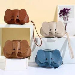 4Pcs Elephant PU Leather Coin Purse Women Small Wallet Purses Mini Simple Zipper Bags Pocket Wallets Coin Key Storage Bag