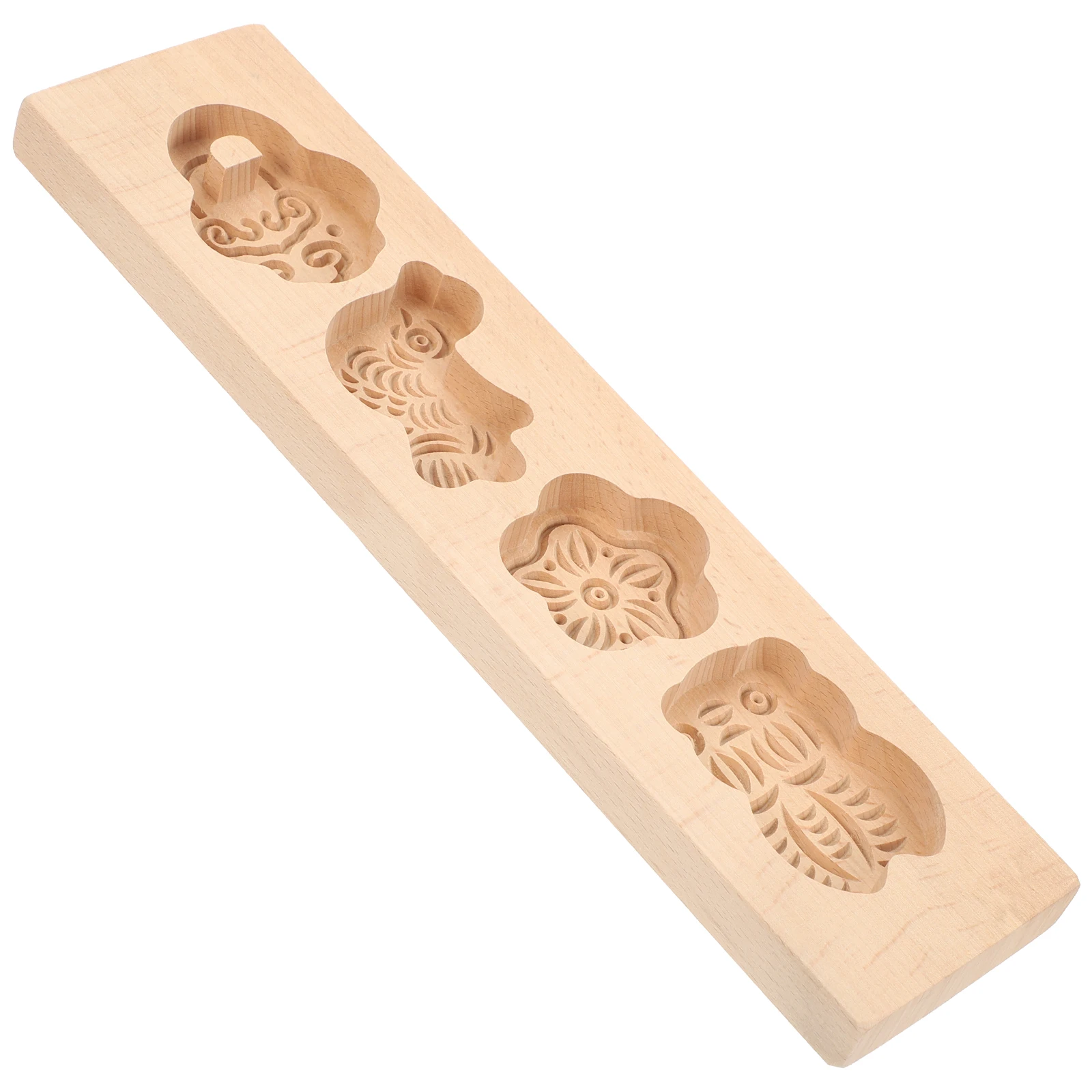 

Four Hole Flower Basket Moon Cake Molder Embossed Maker Wood Pastry Tool Kitchen Supply Safe Material H made Craft Gift