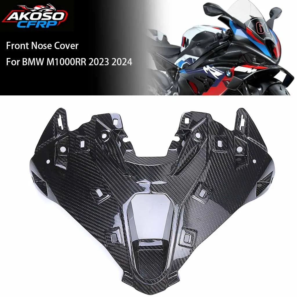 

For BMW M1000RR 2023 2024 100% 3K Dry Carbon Fiber Front Nose Fairing Headlight Cover Panel Protector Motorcycle Accessories