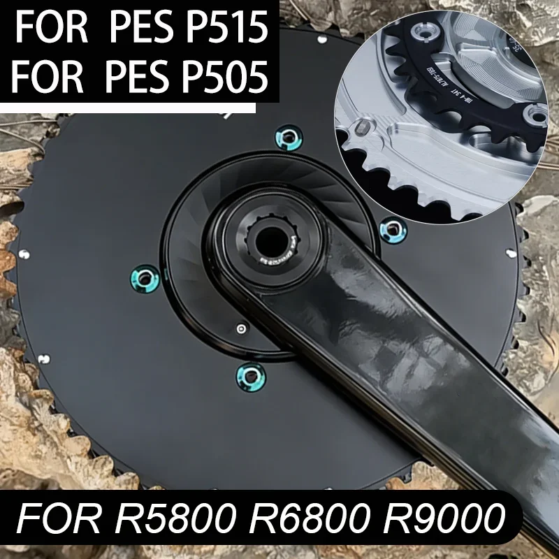 Coronas de Cadena Aero 110 BCD, 2x Coroñas de Cadena 110 BCD, 4 Tornillos para Pes P515 P505 Shimano R9000 Ultegra R6800 R5800, Coronas 52 36 54/40