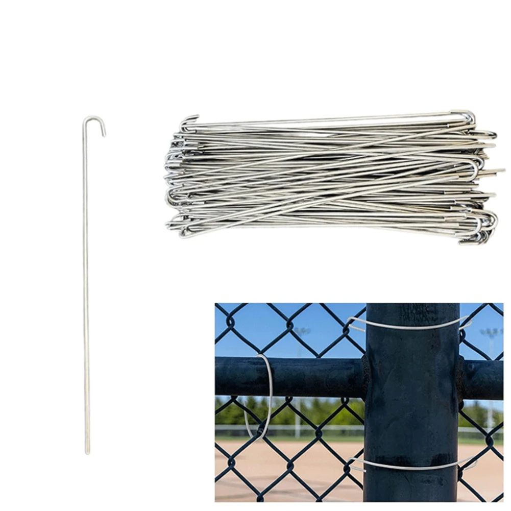 B52C 100Pcs Chain Link Fence Ties, Heavy Duty Fence Tie Wires,Chain Link Hook Ties Dog Fence Slat For Chain Link Fence